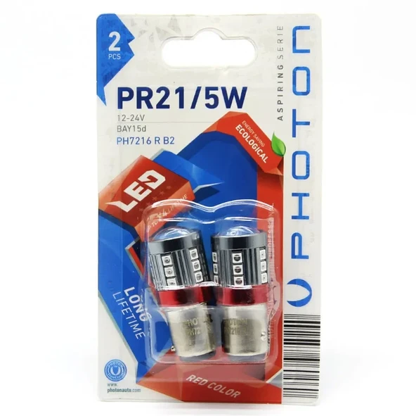 P21/5W Red Uyumlu (Kırmızı) LED Ph7216 R ürün görseli 1