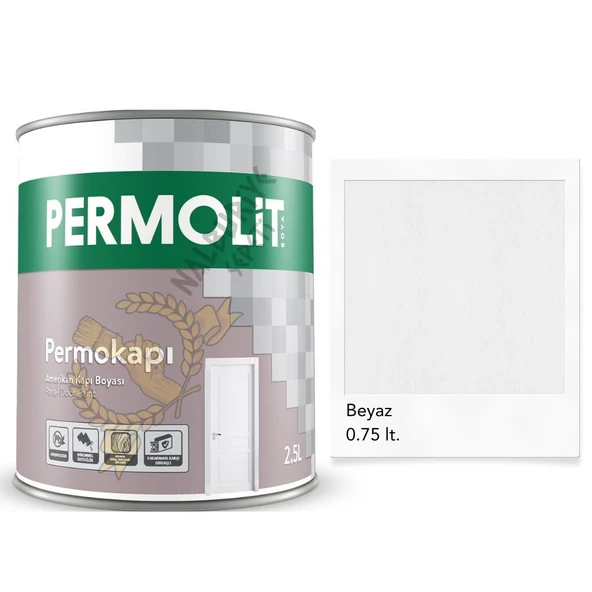 Permolit Sentetik Amerikan Panel Kapı Boyası BEYAZ 0.75 Lt. ürün görseli 1