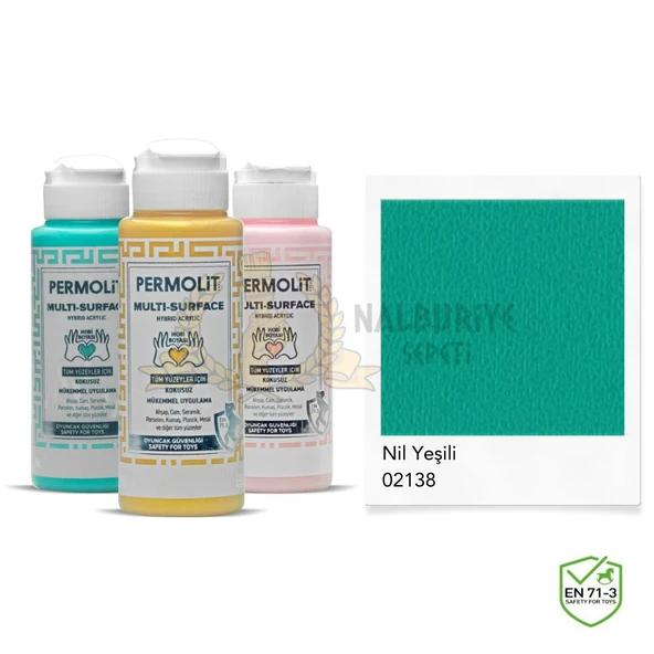 Permolit Multi Surface Akrilik Hobi Boyası NİL YEŞİLİ 120 ml. ürün görseli 1