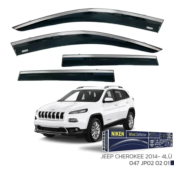 Jeep Cherokee 2014 Sonrası - Kromlu Cam Rüzgarlığı 4Lü Parça ürün görseli 1