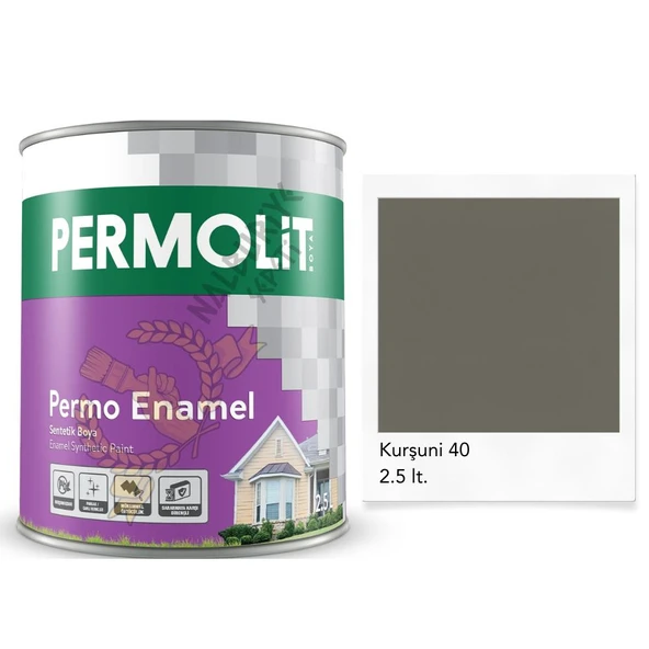 Permolit Enamel Sentetik Yağlı Boya KURŞUNİ GRİ 2.5 Lt. ürün görseli 1