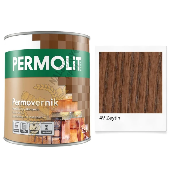 Permolit Sentetik Vernikli Ahşap Koruyucu Boya ZEYTİN 0.75 Lt. ürün görseli 1