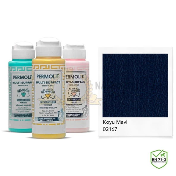 Permolit Multi Surface Akrilik Hobi Boyası KOYU MAVİ 120 ml. ürün görseli 1
