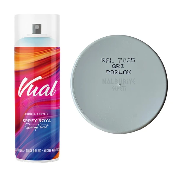 Permolit Akçalı Vual Akrilik Sprey Boya GRİ PARLAK 400 ml - RAL7035 ürün görseli 1