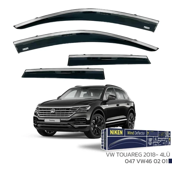 VW Touareg 2018 Sonrası -  Kromlu Cam Rüzgarlığı 4Lü Parça ürün görseli 1