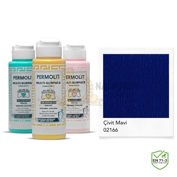 Permolit Multi Surface Akrilik Hobi Boyası ÇİVİT MAVİ 120 ml. ürün görseli 1