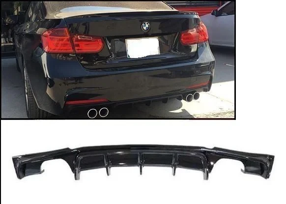 Bmw F30 Uyumlu (2012-2018) M Model Sağ Sol Çift Çıkış Difüzör (Parlak Siyah-Taiwan) ürün görseli 1