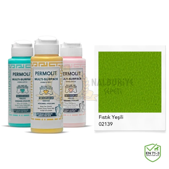 Permolit Multi Surface Akrilik Hobi Boyası FISTIK YEŞİL 120 ml. ürün görseli 1