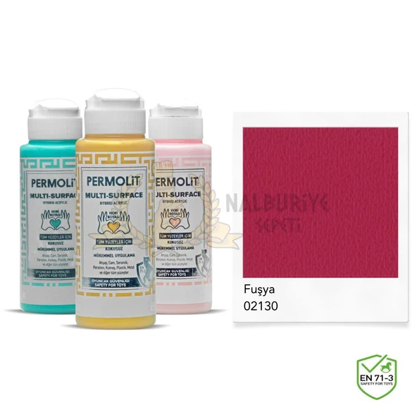 Permolit Multi Surface Akrilik Hobi Boyası FUŞYA 120 ml. ürün görseli 1