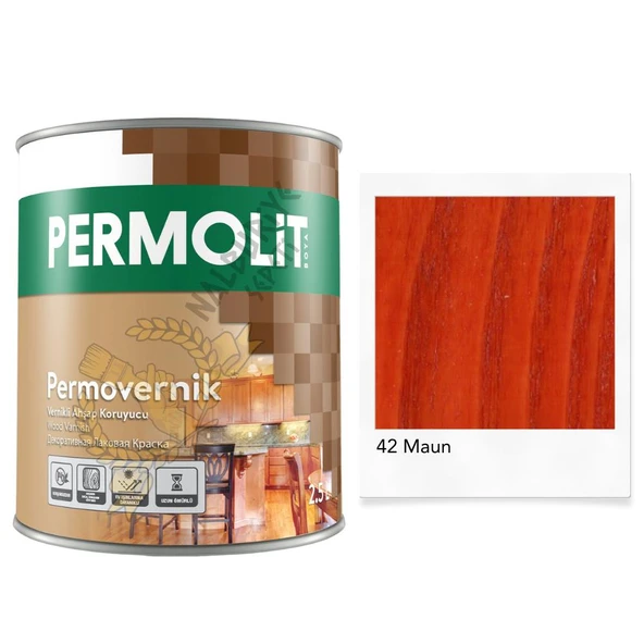 Permolit Sentetik Vernikli Ahşap Koruyucu Boya MAUN 0.75 Lt. ürün görseli 1