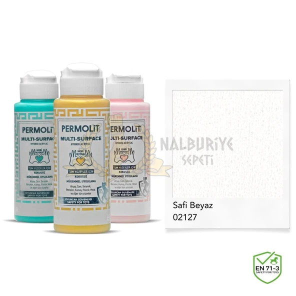 Permolit Multi Surface Akrilik Hobi Boyası SAFİ BEYAZ 120 ml. ürün görseli 1