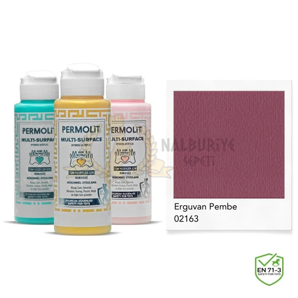 Permolit Multi Surface Akrilik Hobi Boyası ERGUVAN PEMBE 120 ml. ürün görseli 1