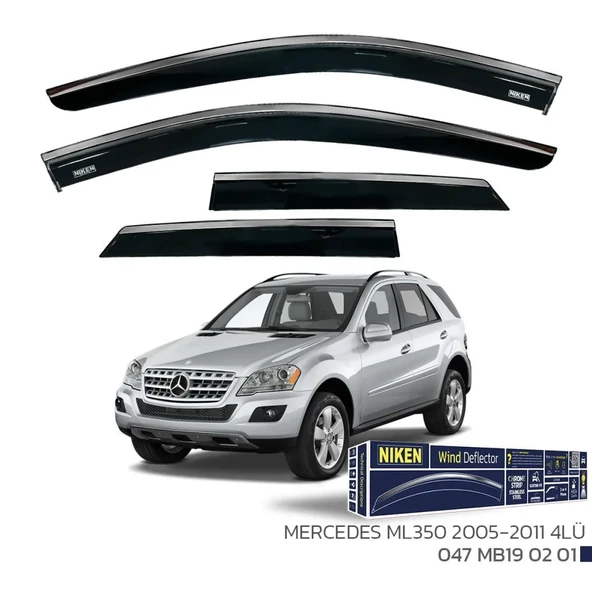 Mercedes ML350 2005-2011 - Kromlu Cam Rüzgarlığı 4Lü Parça ürün görseli 1
