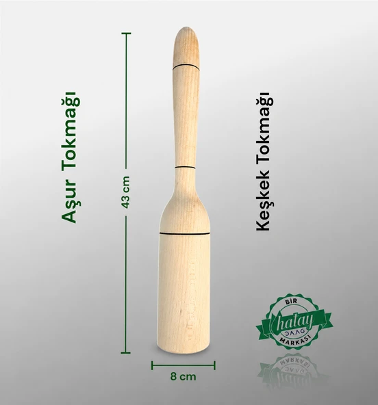 Ekonomi Dünyası Yöresel Doğal Ahşap Aşur Buğday Döğme Keşkek Tokmağı ürün görseli 1