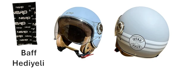 NERO KASK ÇENESİZ MAT GRİ ROAD TK-06 GRİ ürün görseli 1