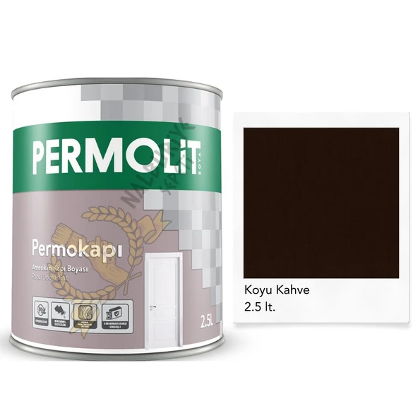 Permolit Sentetik Amerikan Panel Kapı Boyası KOYU KAHVE 2.5 Lt. ürün görseli 1