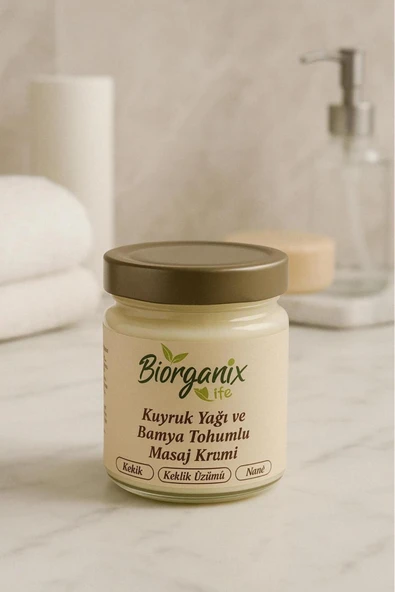 Biorganix Kuyruk Yağı ve Bamya Tohumlu Masaj Kremi ürün görseli 1