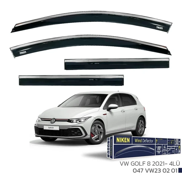 VW Golf 8 2021 Sonrası - Kromlu Cam Rüzgarlığı 4Lü Parça ürün görseli 1