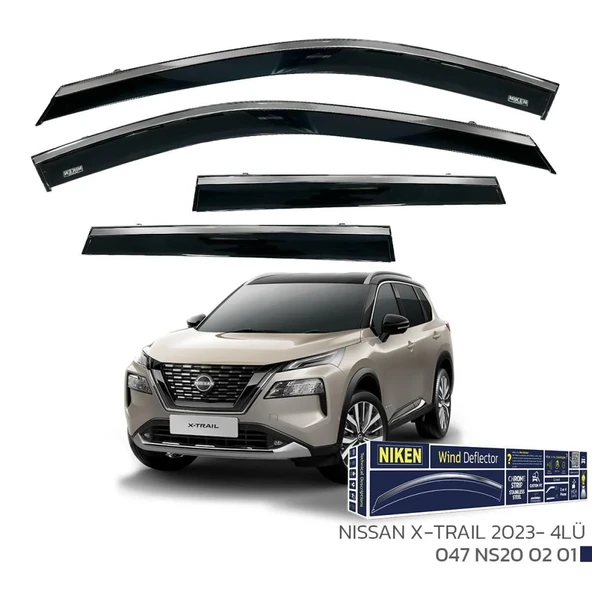 Nissan Uyumlu X-Trail - 2023  Kromlu Cam Rüzgarlığı 4Lü Parça ürün görseli 1