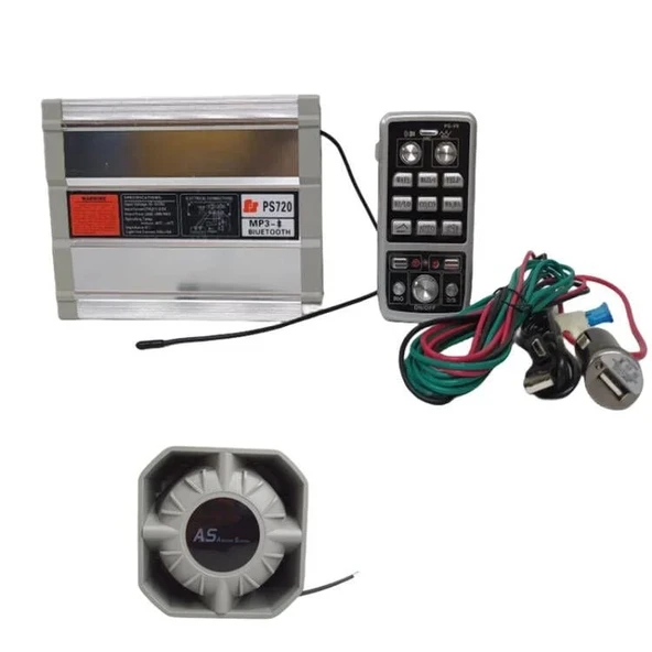 Siren 300w 12v  bluetooth / SSSR52 kablosuz  amplifikatör acil uzaktan, MP3 çalar, bluetooth, ışık kontrolü, mikrofon ürün görseli 1