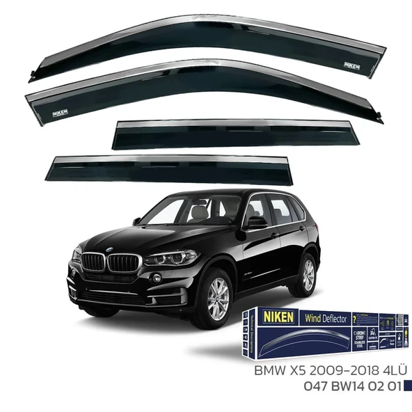 BMW X5 2009-2018 -  Kromlu Cam Rüzgarlığı 4Lü Parça ürün görseli 1