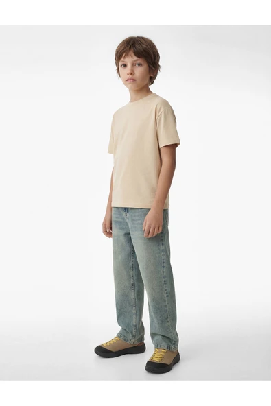 Koton Erkek Çocuk Pamuklu Kısa Kollu Bisiklet Yaka Oversize Basic Tişört ürün görseli 1