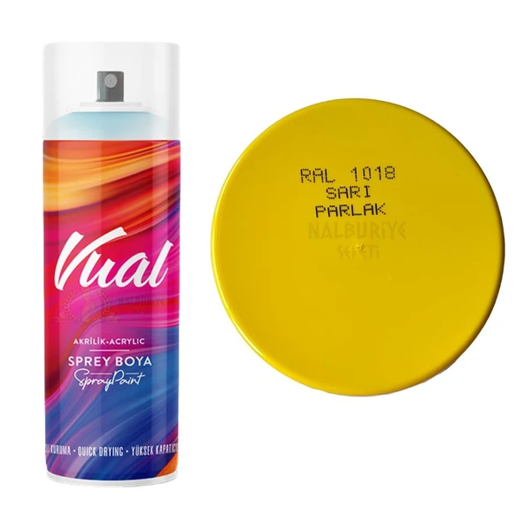 Permolit Akçalı Vual Akrilik Sprey Boya SARI PARLAK 400 ml - RAL1018 ürün görseli 1