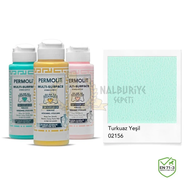 Permolit Multi Surface Akrilik Hobi Boyası TURKUAZ YEŞİL 120 ml. ürün görseli 1