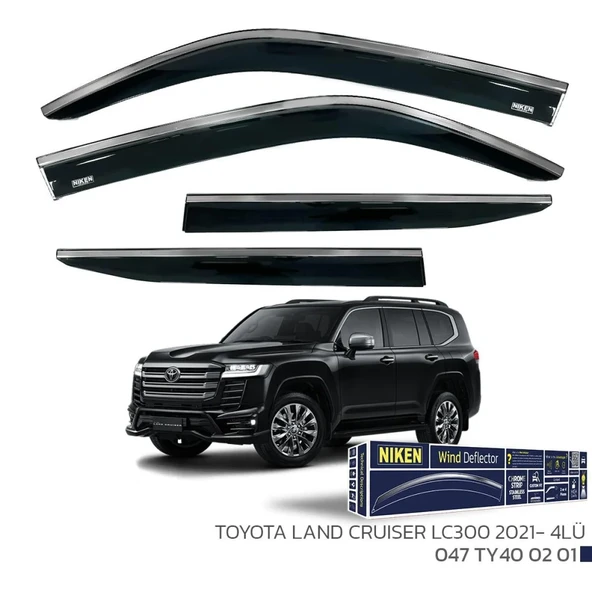 Toyota Land Cruıser LC300 2021 Sonrası - Kromlu Cam Rüzgarlığı 4Lü Parça ürün görseli 1