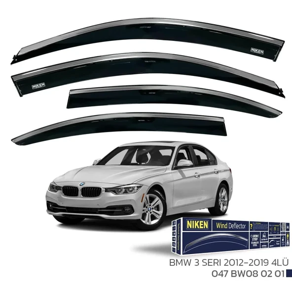 BMW 3 Serisi F30 2012-2019 -  Kromlu Cam Rüzgarlığı 4Lü Parça ürün görseli 1