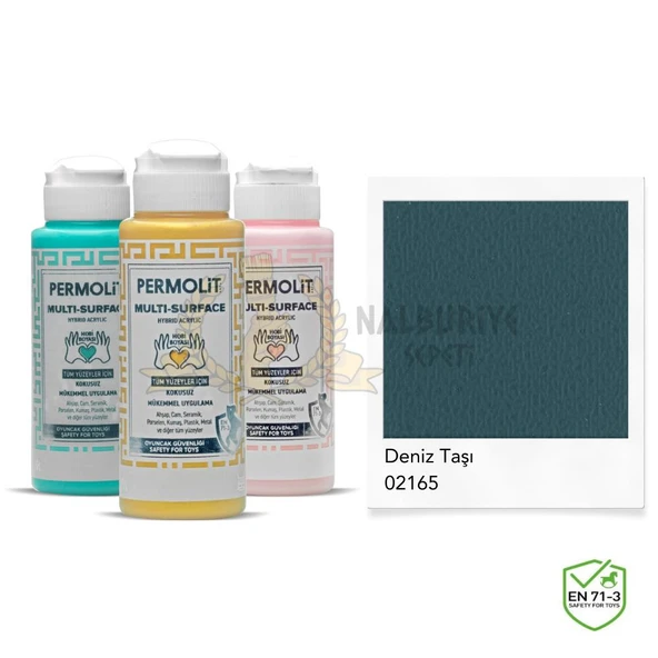 Permolit Multi Surface Akrilik Hobi Boyası DENİZ TAŞI 120 ml. ürün görseli 1