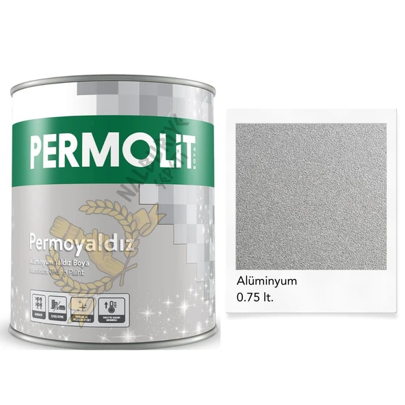 Permolit Isıya Dayanıklı Dekoratif Yaldız Boya ALÜMİNYUM 0.75 Lt. ürün görseli 1