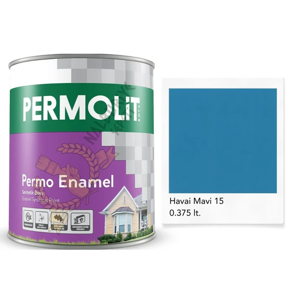 Permolit Enamel Sentetik Yağlı Boya HAVAİ MAVİ 0.375 Lt. ürün görseli 1