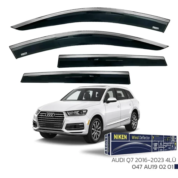 Audi Q7 2016-2023 - Kromlu Cam Rüzgarlığı 4Lü Parça ürün görseli 1