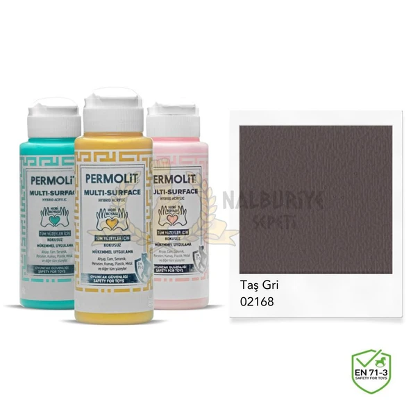 Permolit Multi Surface Akrilik Hobi Boyası TAŞ GRİ 120 ml. ürün görseli 1