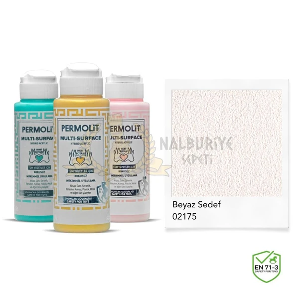 Permolit Multi Surface Akrilik Hobi Boyası SEDEF BEYAZ 120 ml. ürün görseli 1