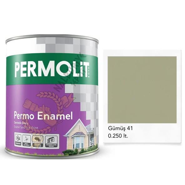 Permolit Enamel Sentetik Yağlı Boya GÜMÜŞ 0.250 Lt. ürün görseli 1