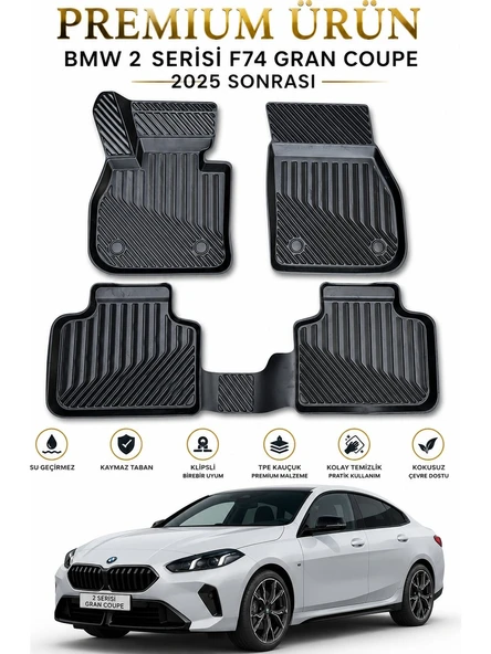 Black Gold Bmw 2 Serisi F74 Gran Coupe 2025 Sonrası Uyumlu 3D Oto Paspas Premium ürün görseli 1