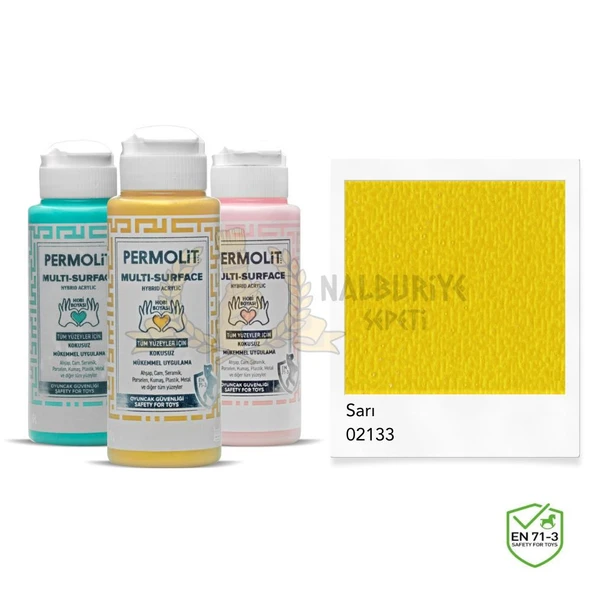 Permolit Multi Surface Akrilik Hobi Boyası SARI 120 ml. ürün görseli 1