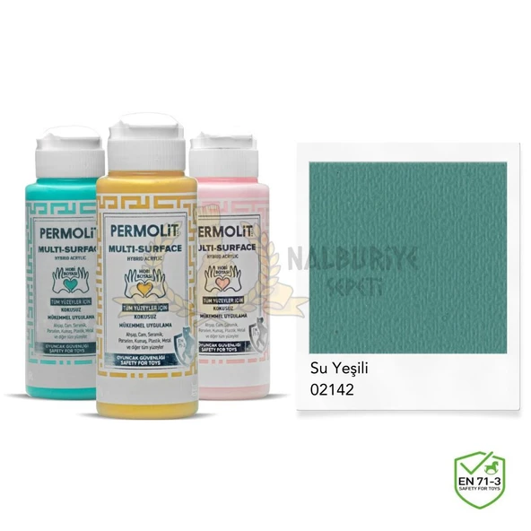 Permolit Multi Surface Akrilik Hobi Boyası SU YEŞİLİ 120 ml. ürün görseli 1