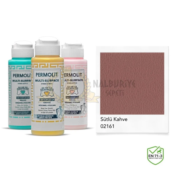 Permolit Multi Surface Akrilik Hobi Boyası SÜTLÜ KAHVE 120 ml. ürün görseli 1
