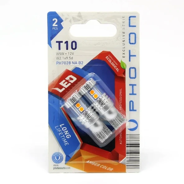 T10 Turuncu Uyumlu W5W 15Smd 12V Exclusive Park LED Ph7028 Na ürün görseli 1