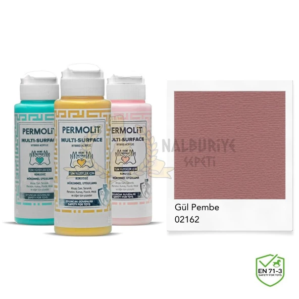 Permolit Multi Surface Akrilik Hobi Boyası GÜL PEMBE 120 ml. ürün görseli 1