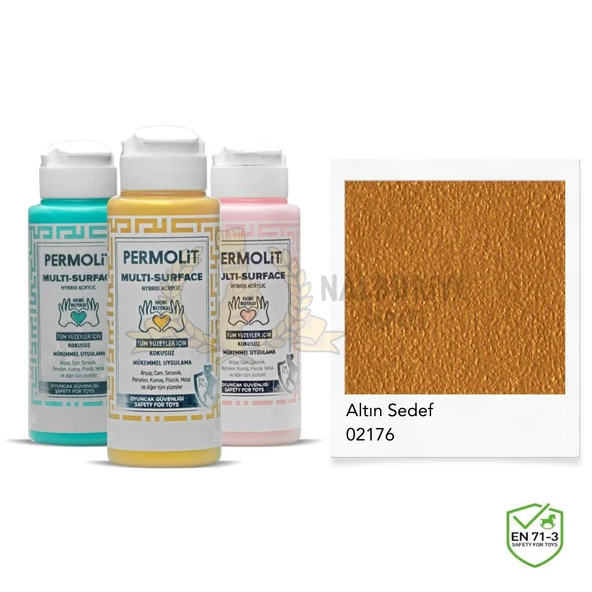 Permolit Multi Surface Akrilik Hobi Boyası SEDEF ALTIN 120 ml. ürün görseli 1