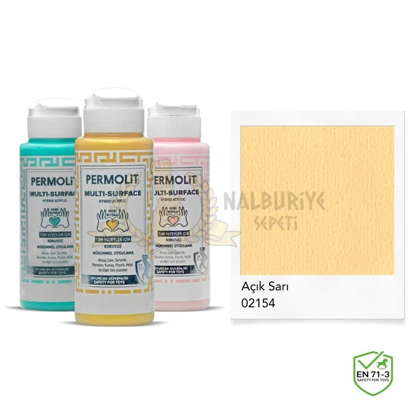 Permolit Multi Surface Akrilik Hobi Boyası AÇIK SARI 120 ml. ürün görseli 1