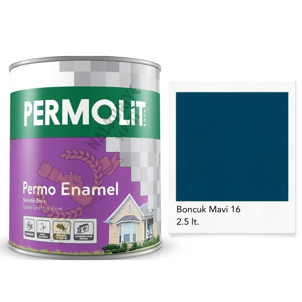Permolit Enamel Sentetik Yağlı Boya BONCUK MAVİ 2.5 Lt. ürün görseli 1