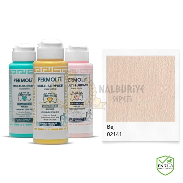 Permolit Multi Surface Akrilik Hobi Boyası BEJ 120 ml. ürün görseli 1