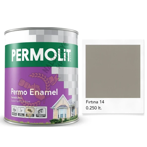 Permolit Enamel Sentetik Yağlı Boya FIRTINA GRİ 0.250 Lt. ürün görseli 1