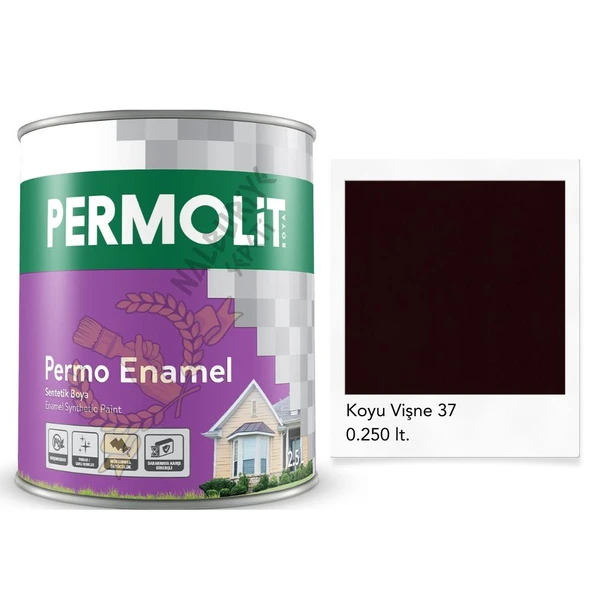 Permolit Enamel Sentetik Yağlı Boya KOYU VİŞNE 0.250 Lt. ürün görseli 1