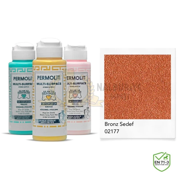 Permolit Multi Surface Akrilik Hobi Boyası SEDEF BRONZ 120 ml. ürün görseli 1